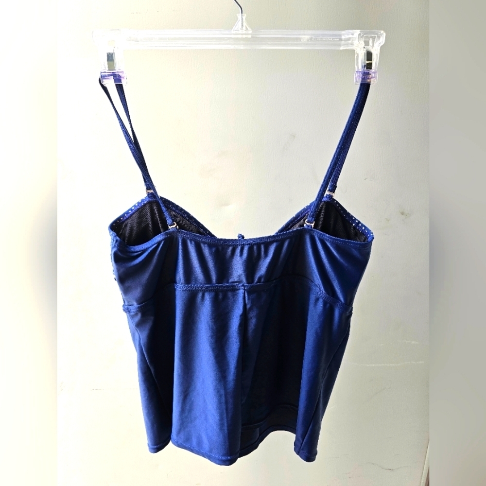 NAVY SWIM WEAR TOP with Silver ACCENTS PLUS SIZE 16 - Picture 4 of 7